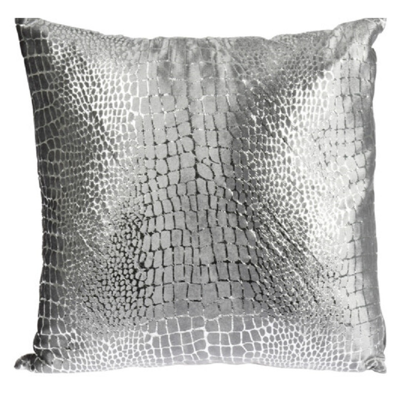 Sierkussens/bank kussens in het glimmend zilver van 45 x 45 cm