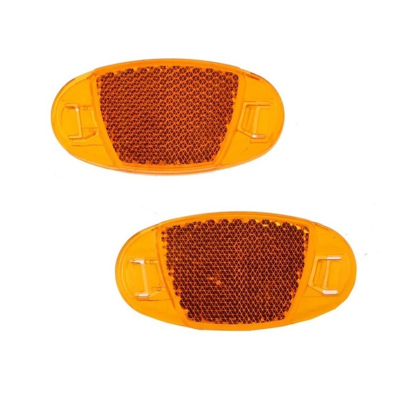 Spaakreflectoren / fietsreflectoren oranje set 2x stuks