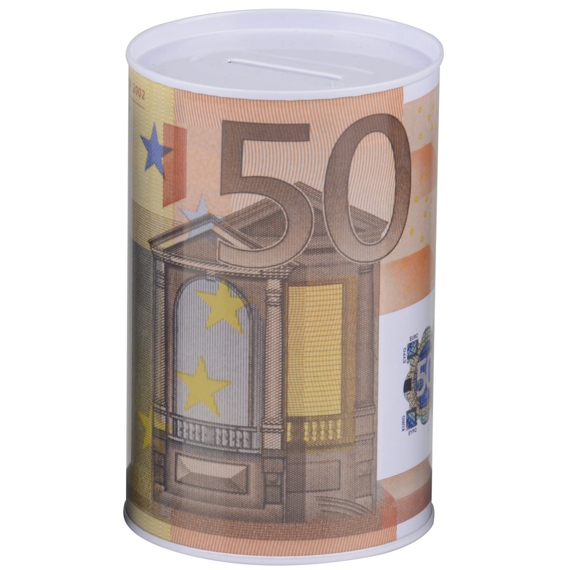 Spaarpot 50 euro biljet 8 x 11 cm