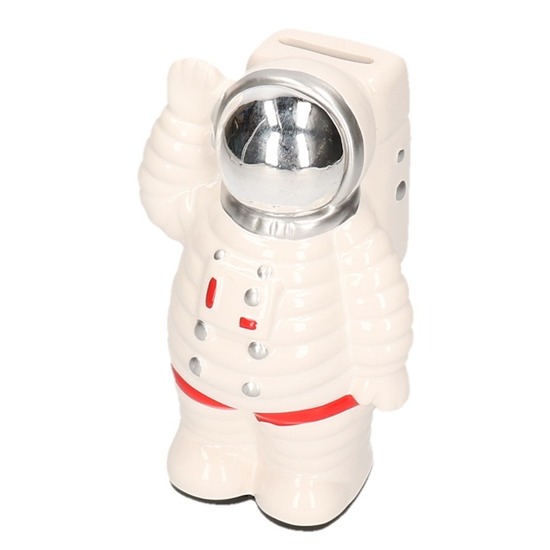 Spaarpot astronaut wit van keramiek 18 cm