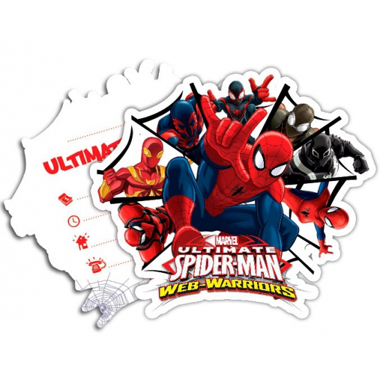 Spiderman Warriors uitnodigingen 6x stuks
