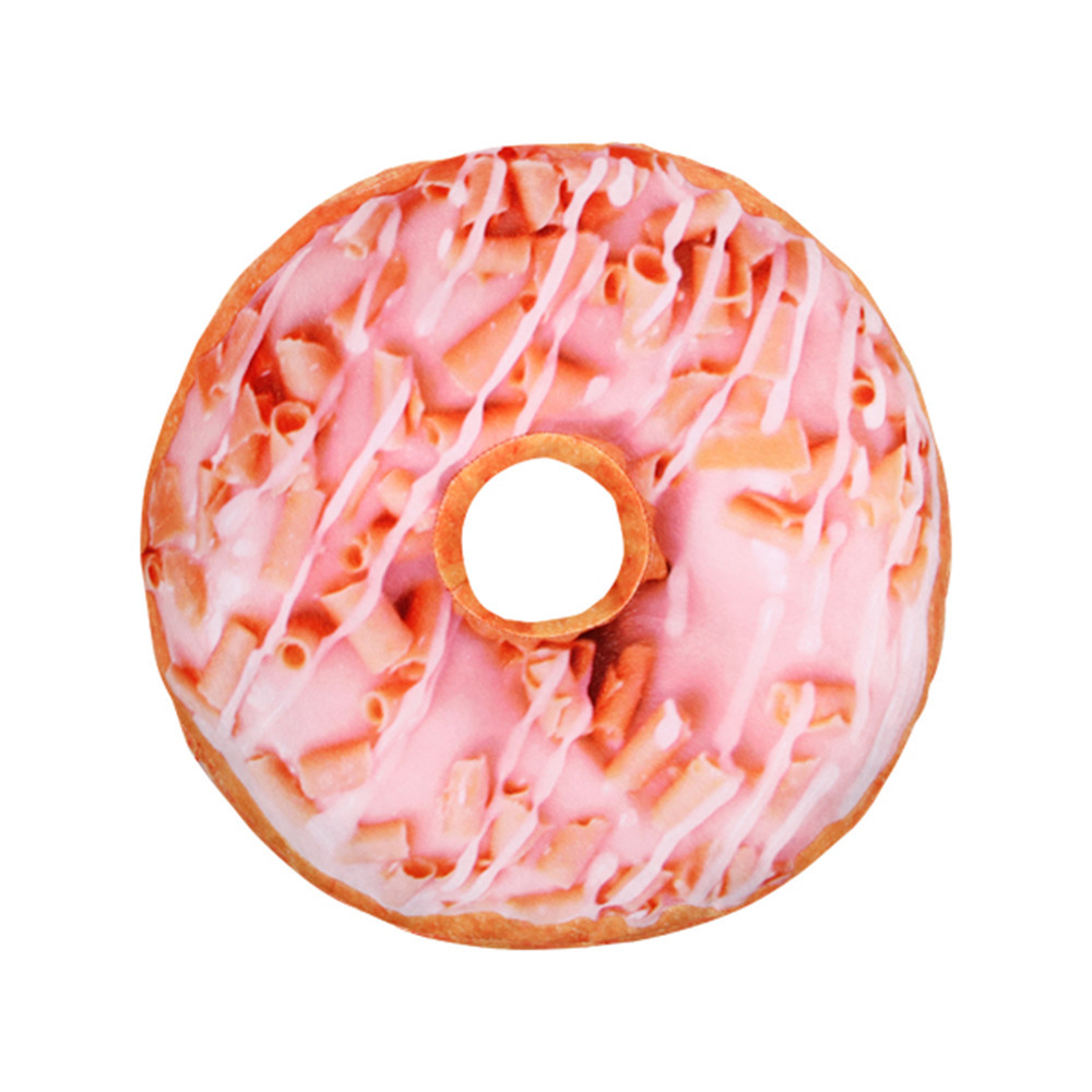 Suiker glazuur donut sierkussen roze 40 cm