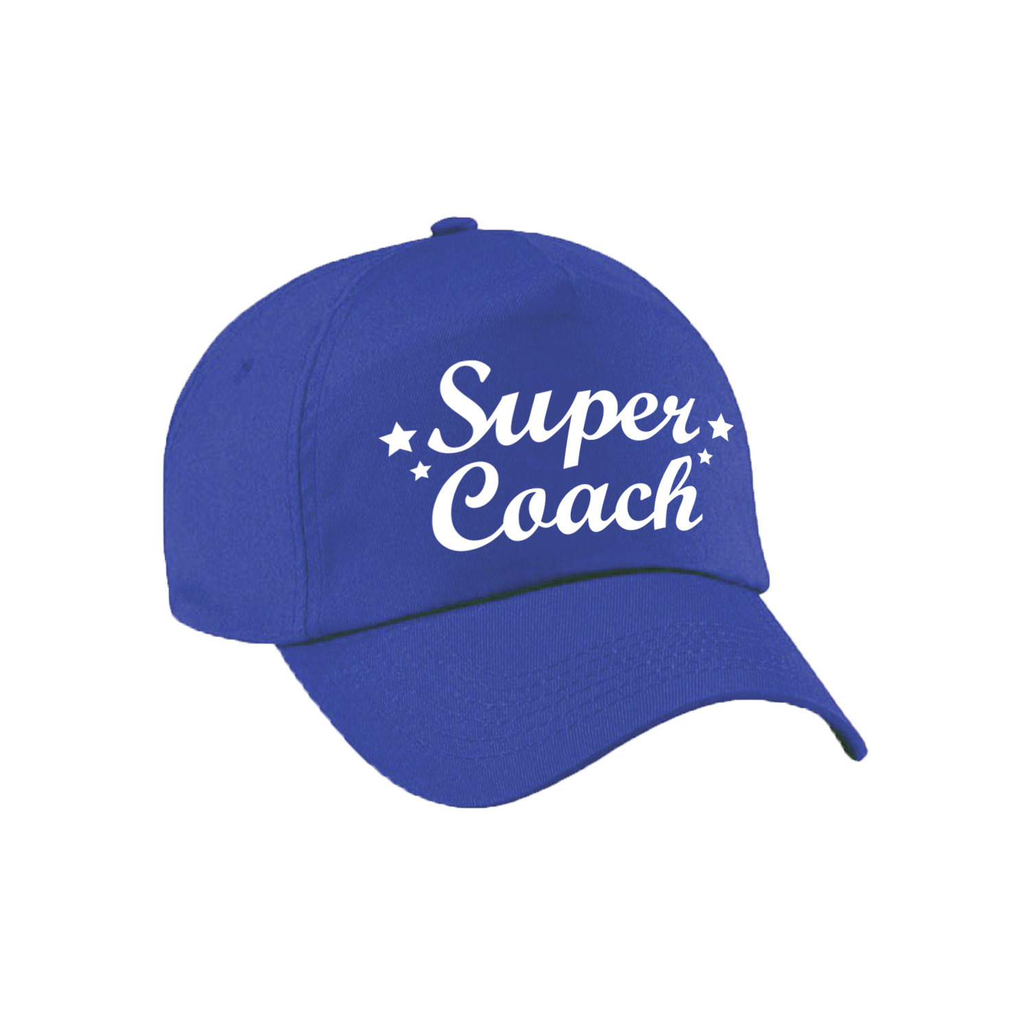Super coach cadeau pet /cap blauw voor volwassenen
