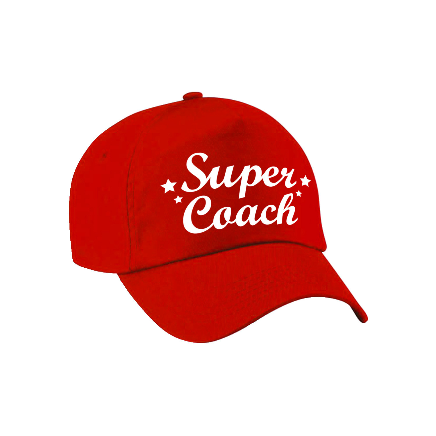 Super coach cadeau pet /cap rood voor volwassenen