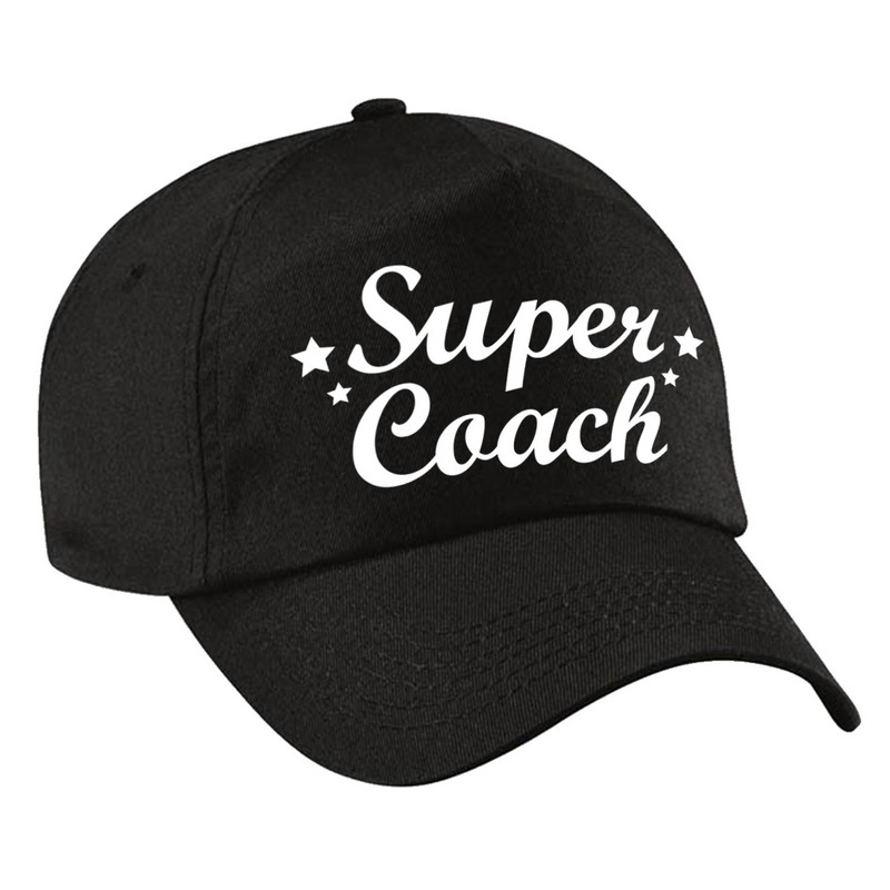 Super coach cadeau pet /cap zwart voor volwassenen