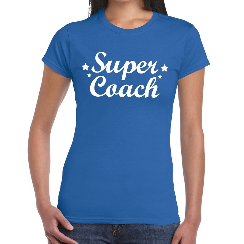 Super Coach cadeau t-shirt blauw voor dames