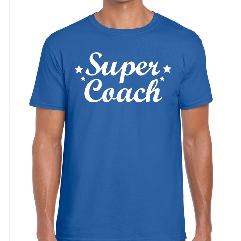 Super Coach cadeau t-shirt blauw voor heren