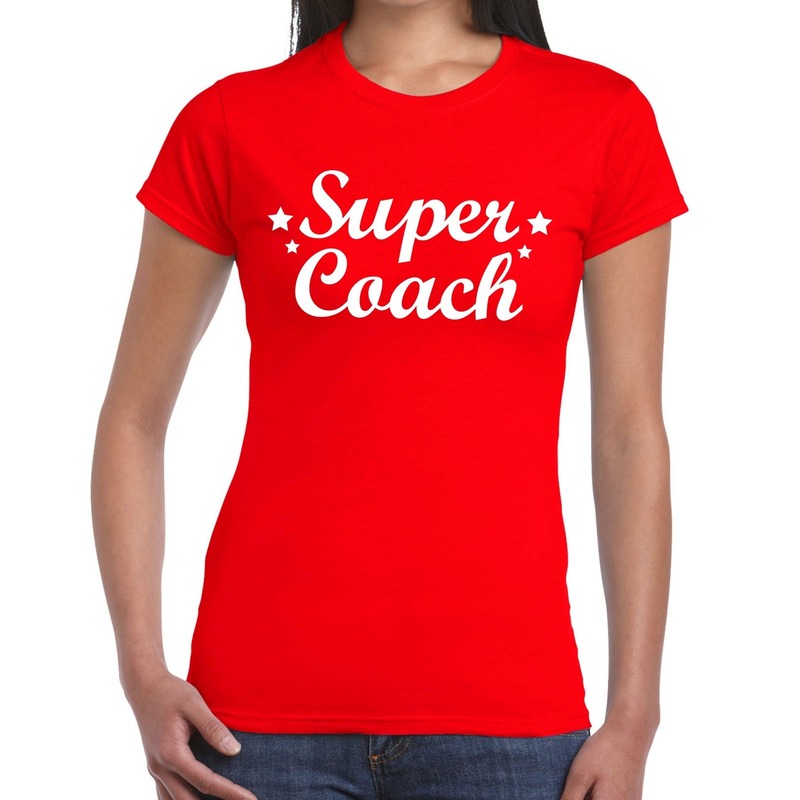 Super Coach cadeau t-shirt rood voor dames