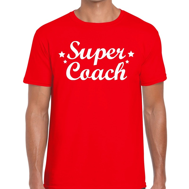 Super Coach cadeau t-shirt rood voor heren