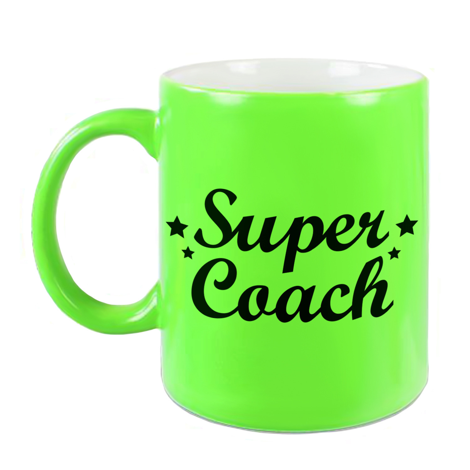 Super coach mok / beker neon groen 330 ml