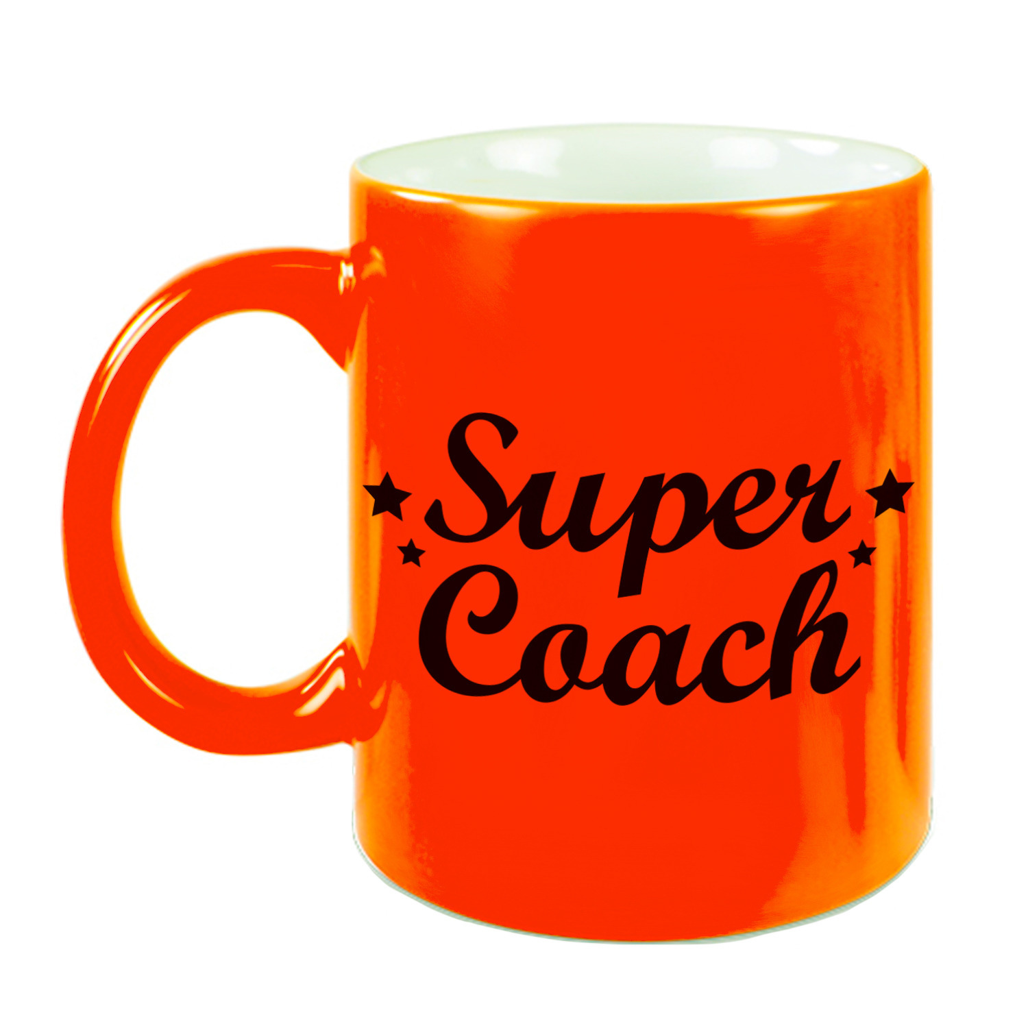Super coach mok / beker neon oranje 330 ml