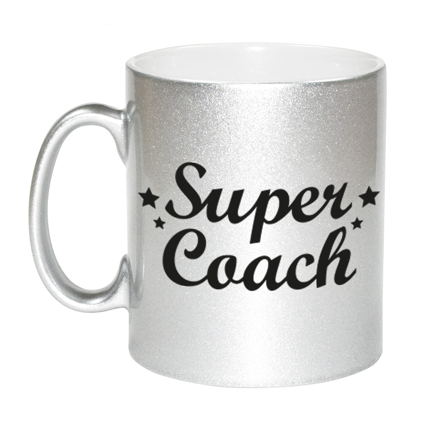Super coach zilveren mok / beker 330 ml