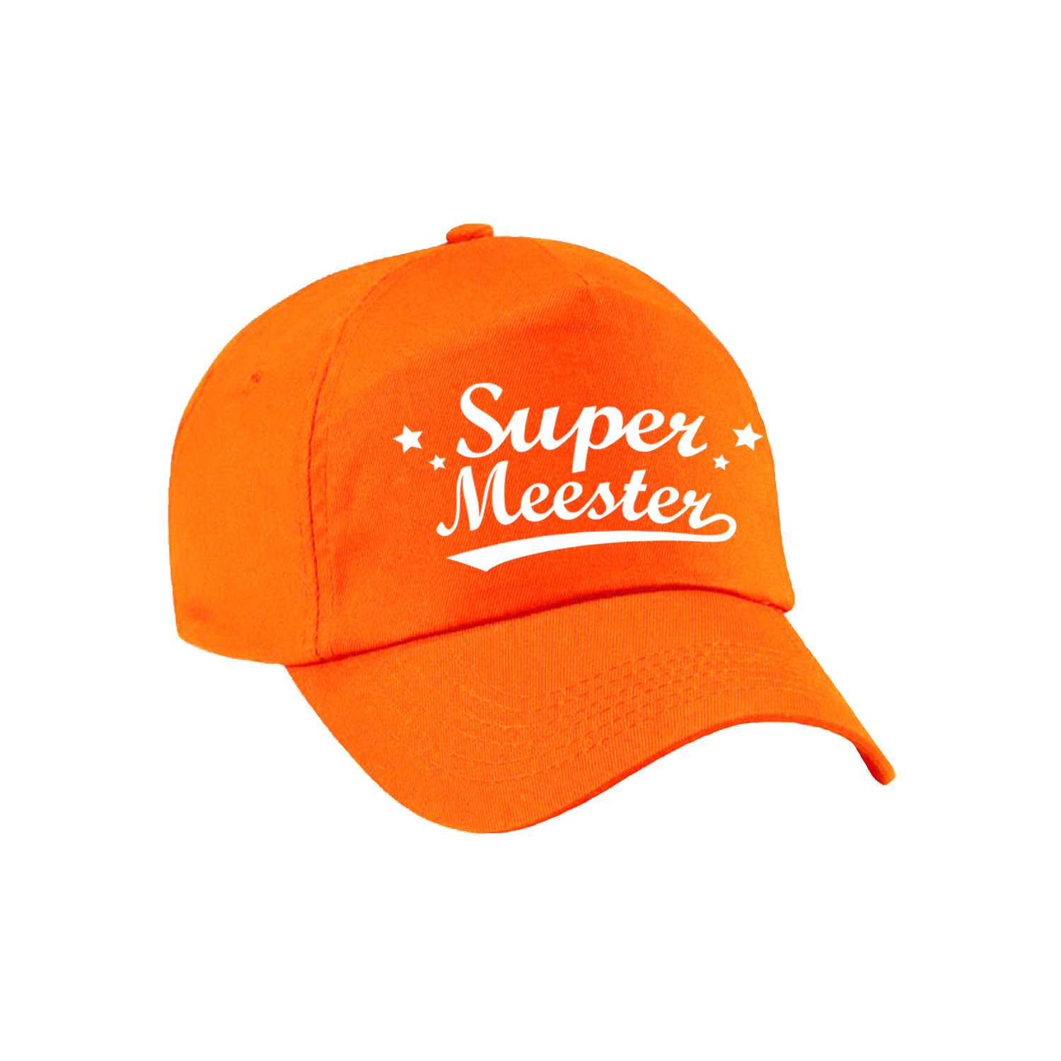 Super meester cadeau pet /cap oranje voor heren