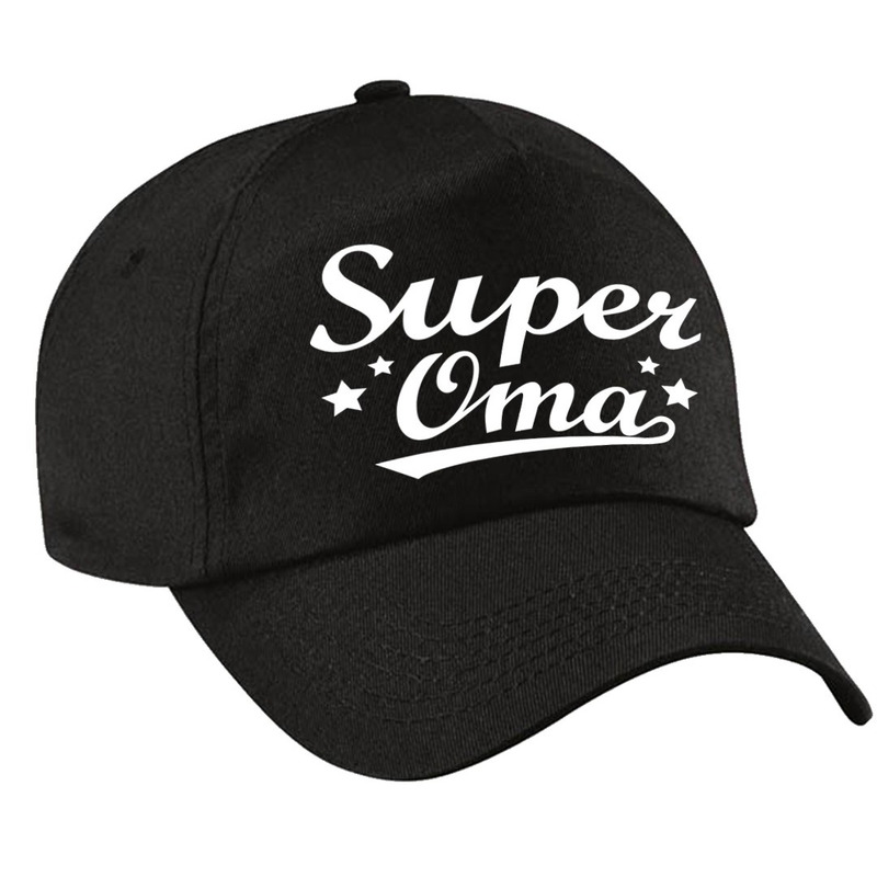 Super oma cadeau pet /cap zwart voor volwassenen