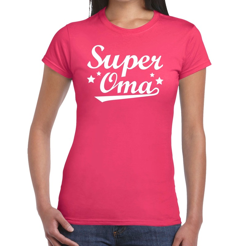 Super oma cadeau t-shirt roze dames