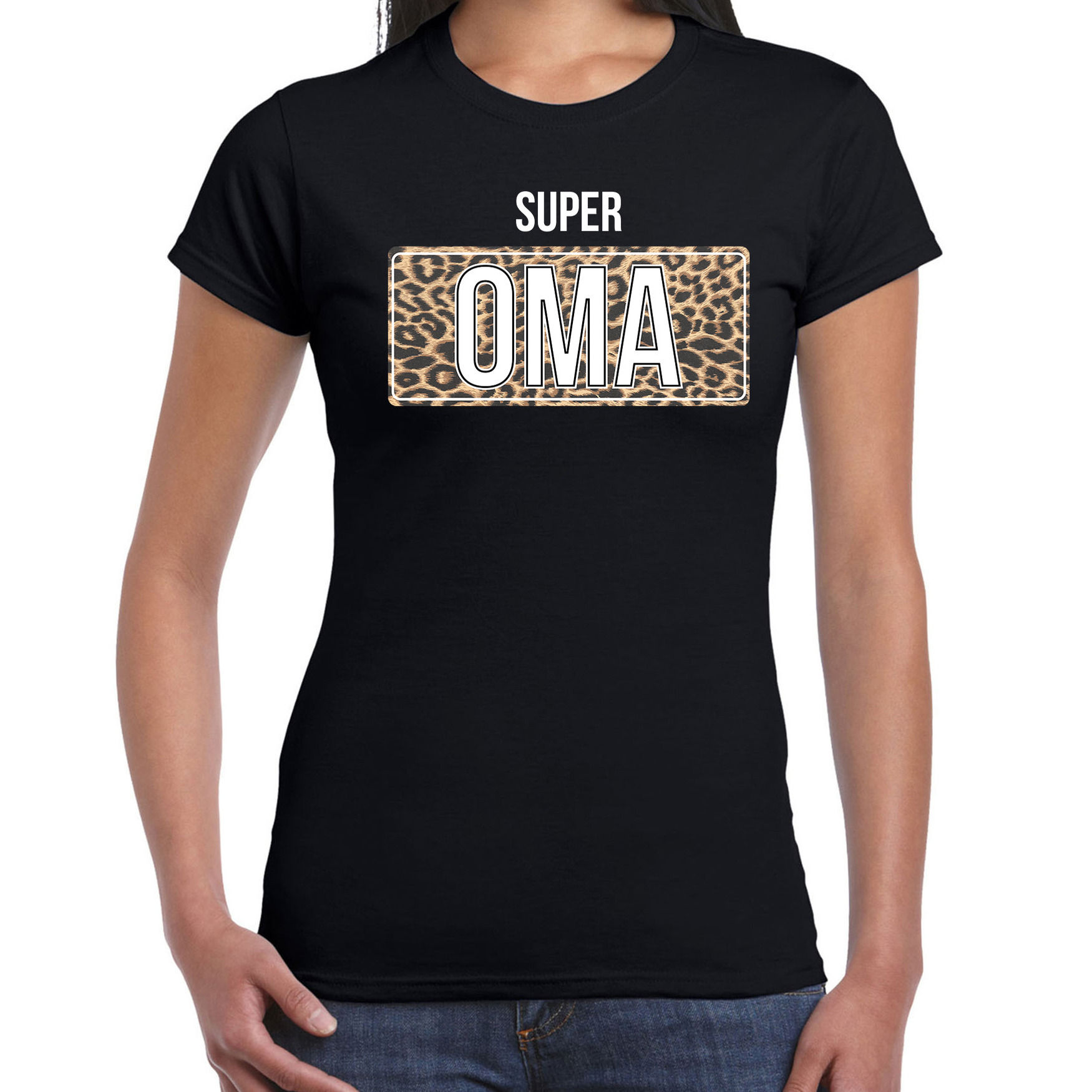 Super oma cadeau t-shirt zwart voor dames