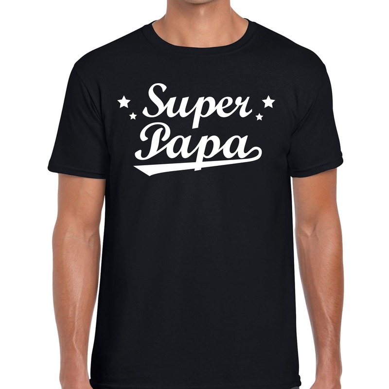 Super papa cadeau t-shirt zwart voor heren