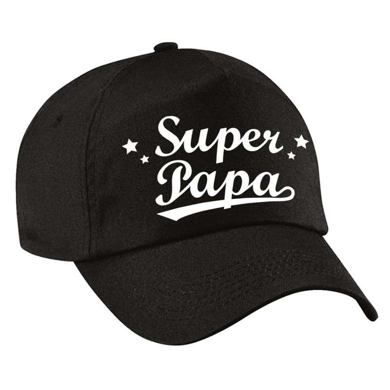Super papa vaderdag cadeau pet /cap zwart voor heren