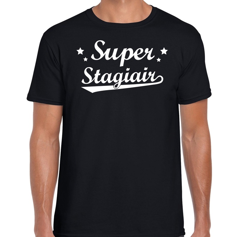 Super Stagiair cadeau t-shirt zwart voor heren