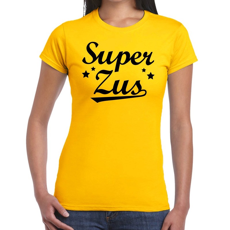 Super zus cadeau t-shirt geel voor dames