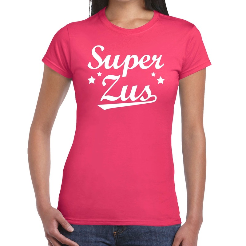 Super zus cadeau t-shirt roze voor dames