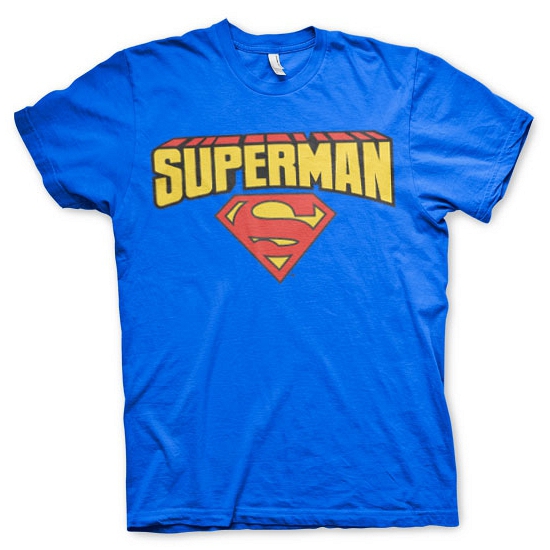 Superman verkleed T-shirt blauw heren