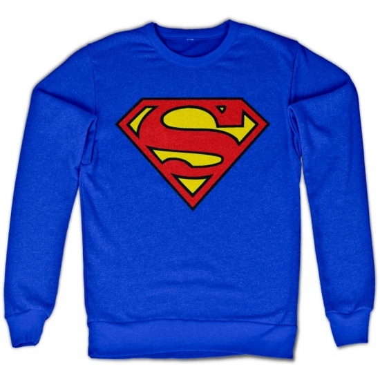 Sweater Superman logo blauw voor heren