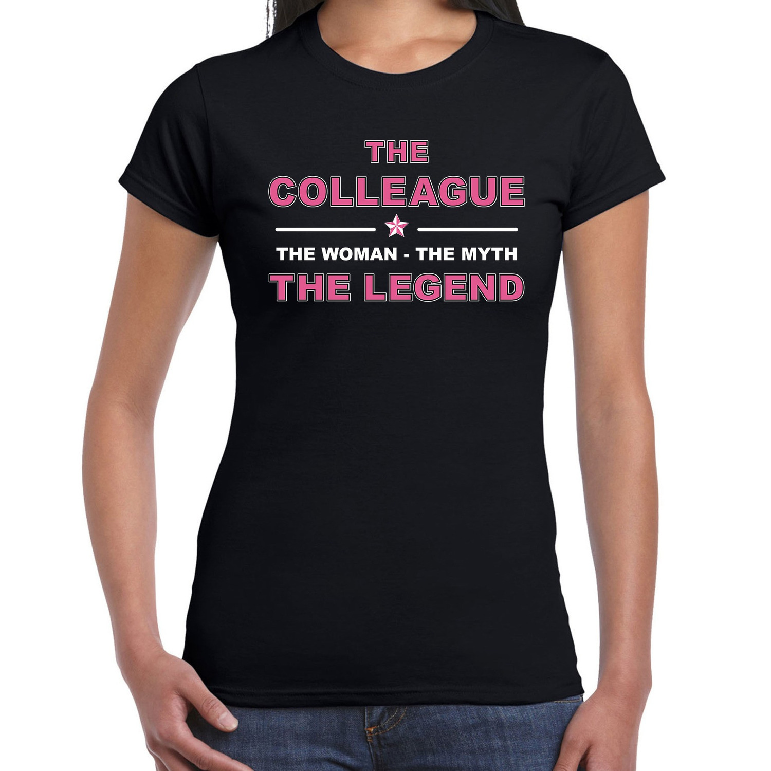 The colleague the legend cadeau t-shirt zwart voor dames