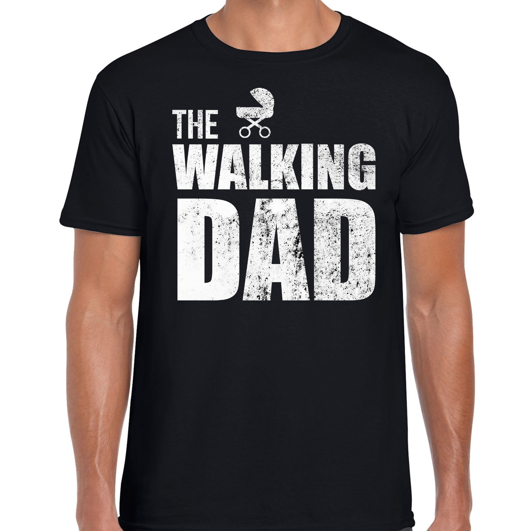 The walking dad t-shirt zwart voor heren - Aanstaande papa cadeau