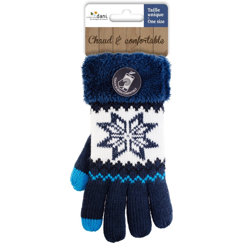 Touchscreen handschoenen Nordic/navy blauw voor dames