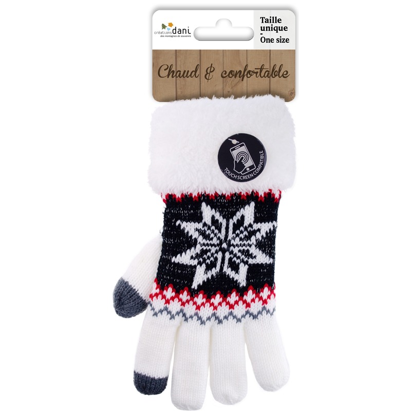 Touchscreen handschoenen Nordic/wit voor dames