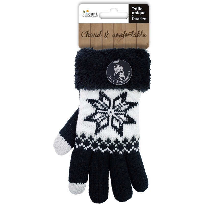 Touchscreen handschoenen Nordic/zwart voor dames