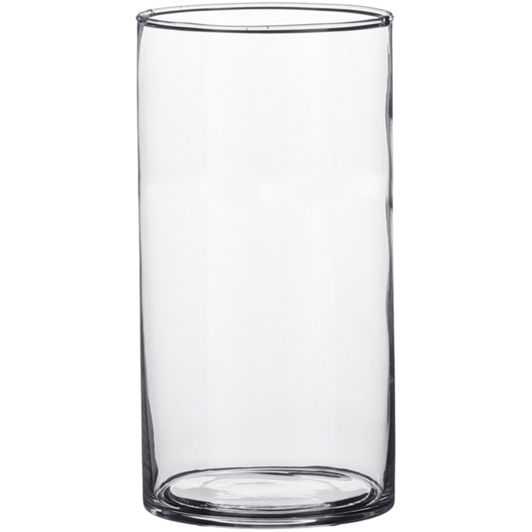 Transparante cilinder vaas/vazen van glas 9 x 15 cm