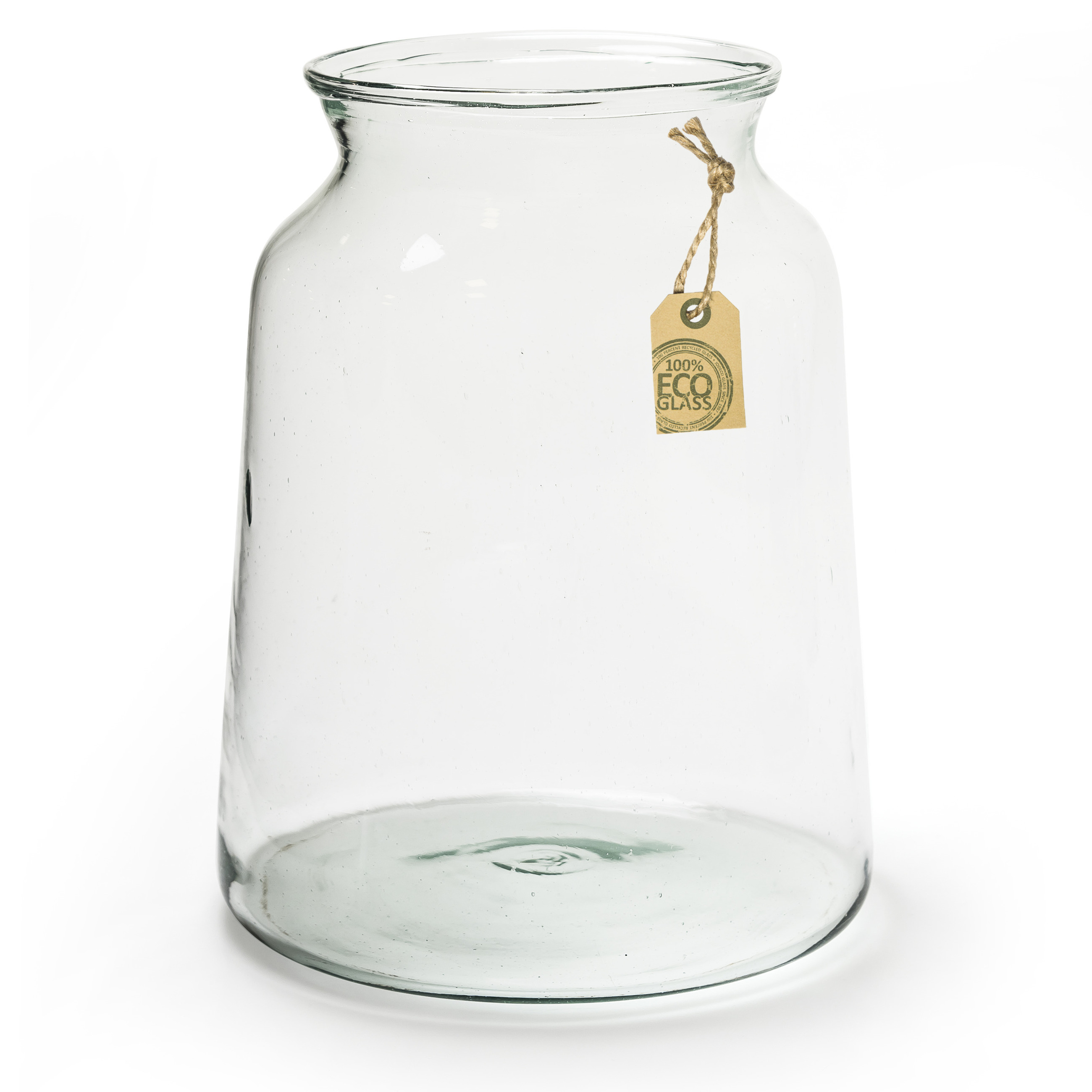 Transparante Eco taps toelopende vaas/vazen van glas 30 x 17 cm
