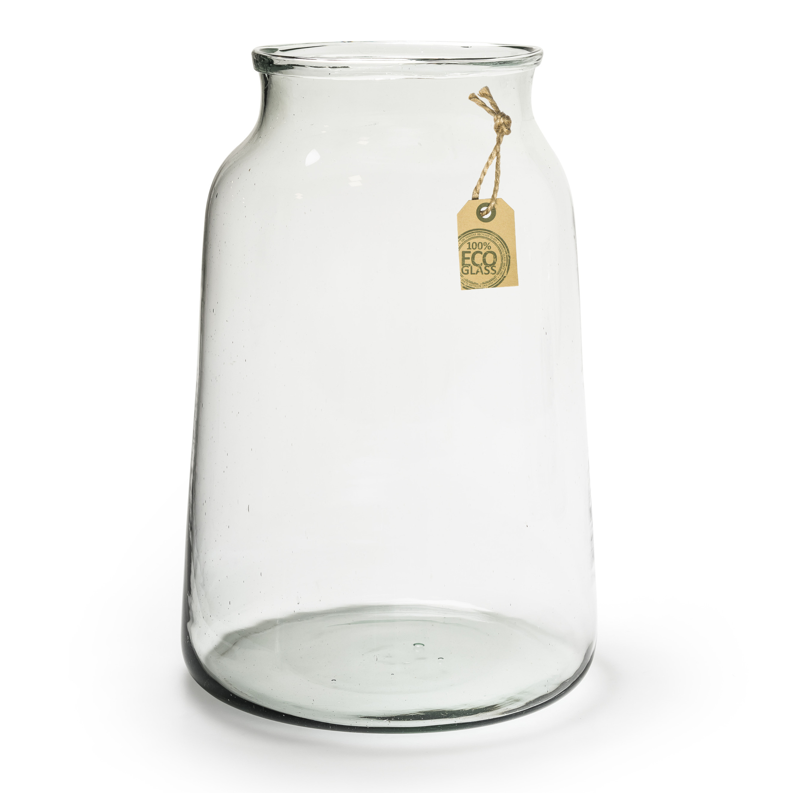 Transparante Eco taps toelopende vaas-vazen van glas 35 x 17 cm