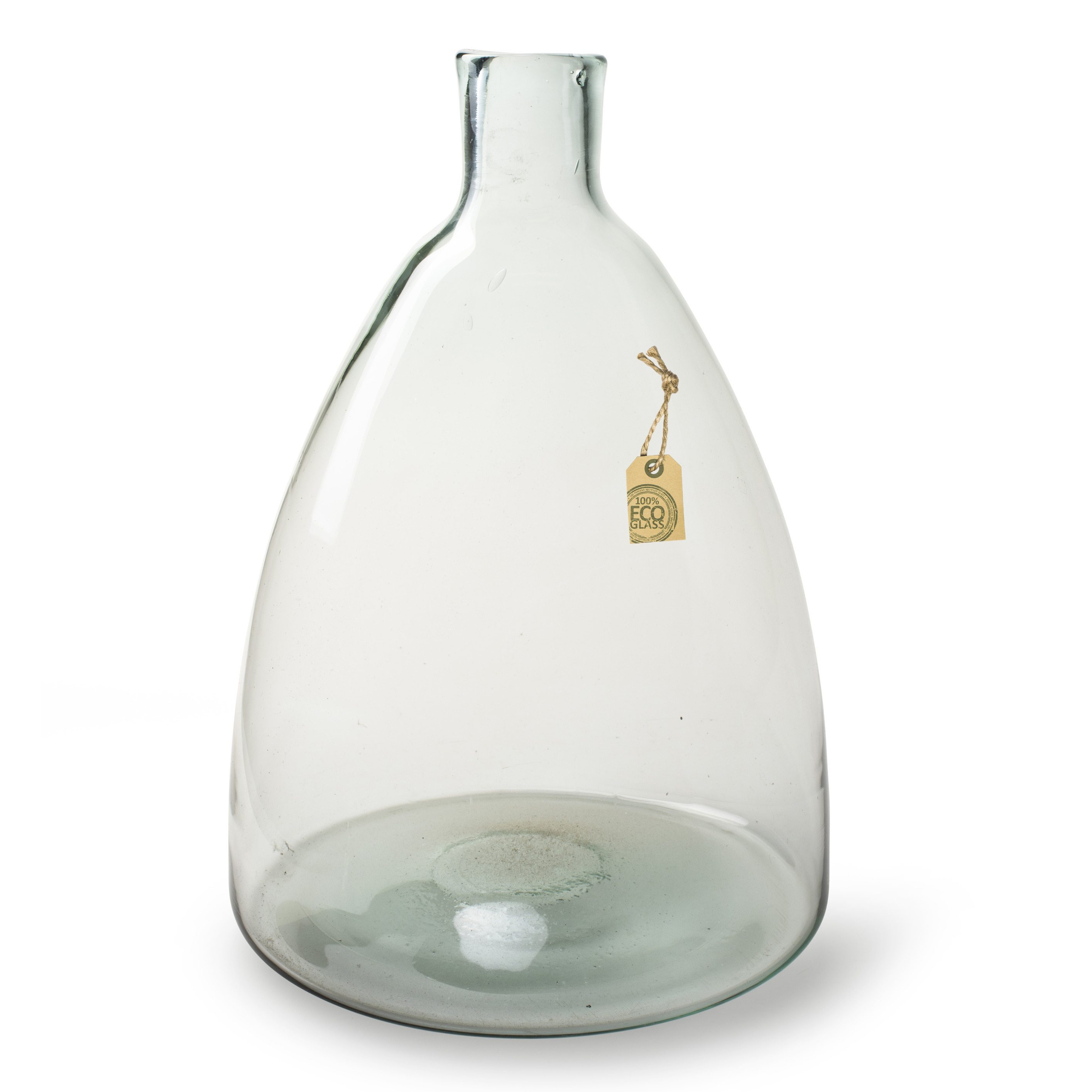 Transparante Eco vaas-vazen met hals van glas 36 x 24 cm