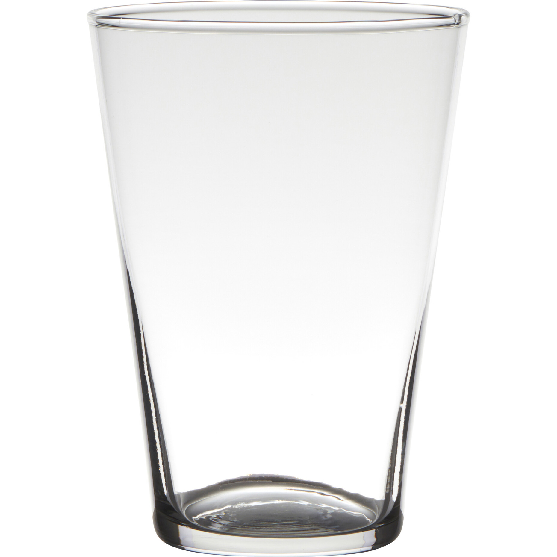 Transparante home-basics conische vaas/vazen van glas 20 x 14 cm