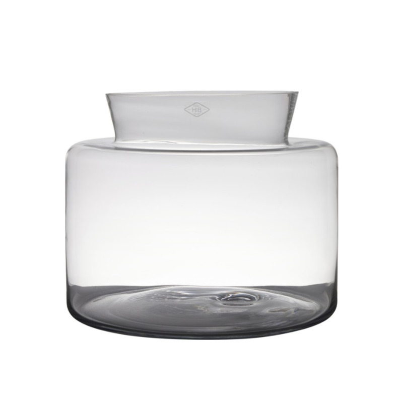 Transparante luxe grote vaas/vazen van glas 32 x 39 cm