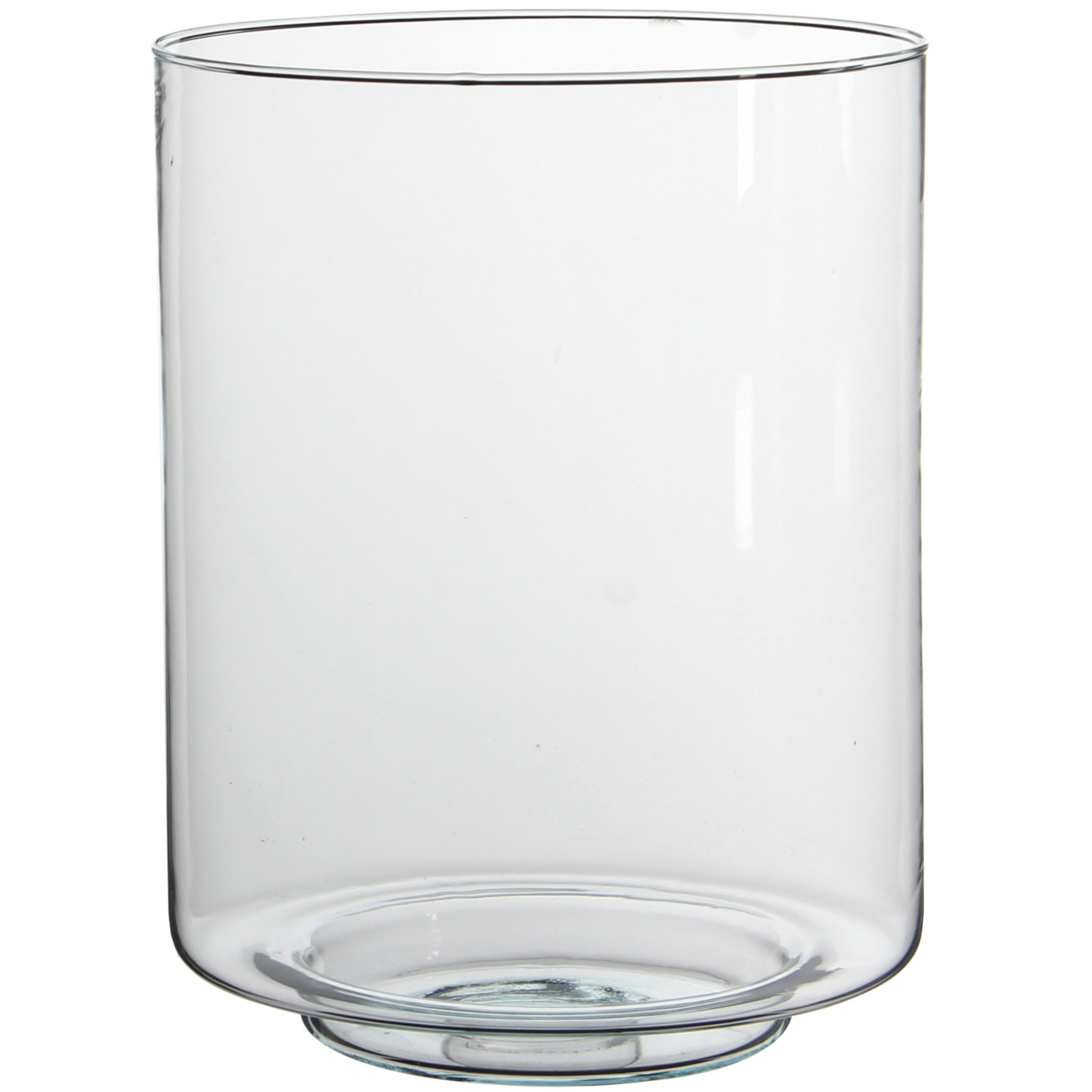 Transparante rechte coupe vaas/vazen van glas 19 x 25 cm