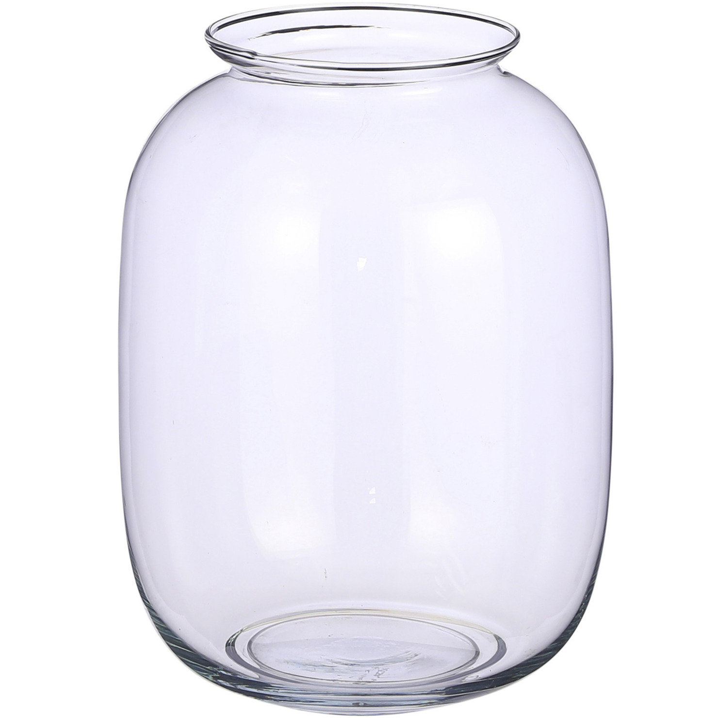 Transparante ronde vaas/vazen van glas 19 x 25 cm