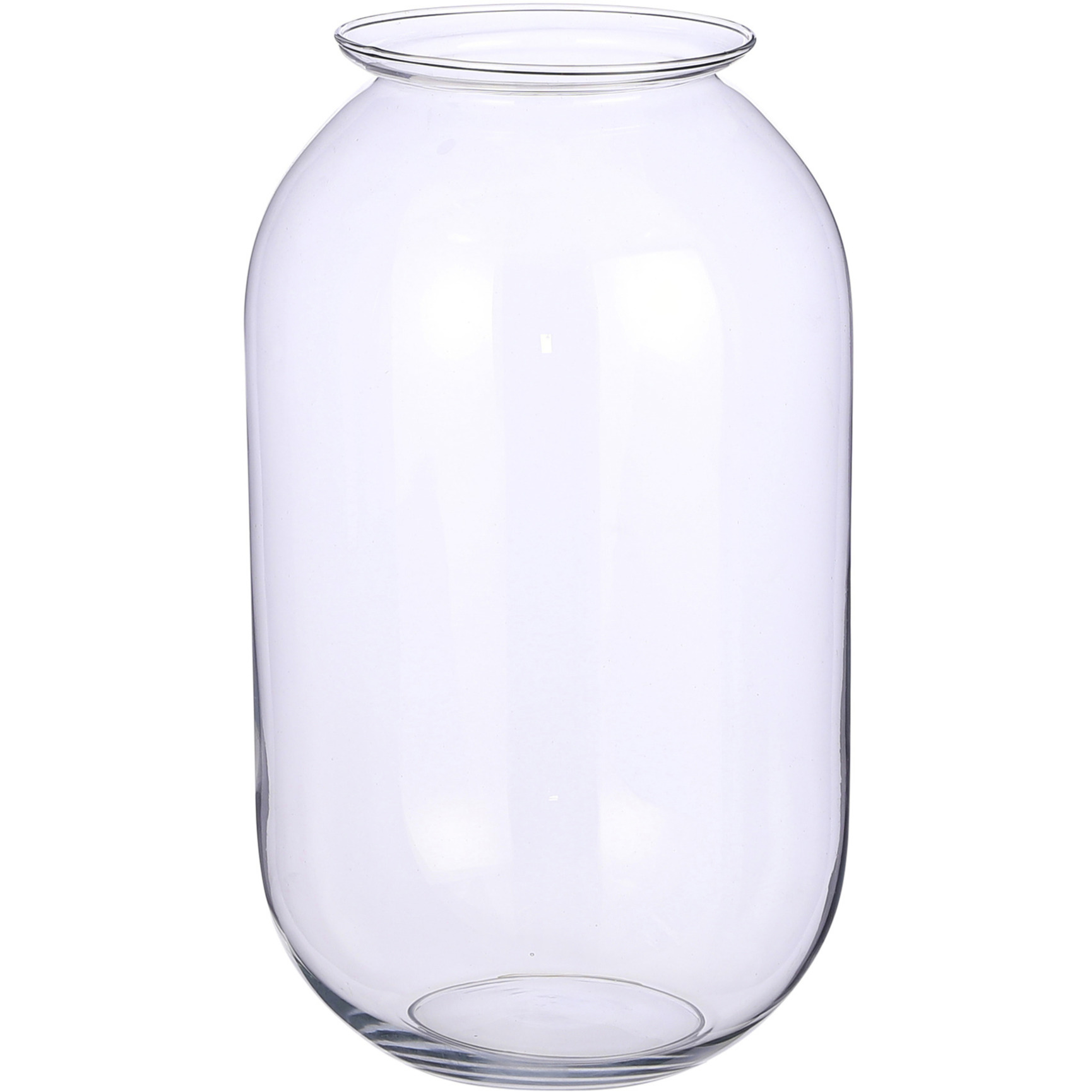Transparante ronde vaas/vazen van glas 19 x 30 cm