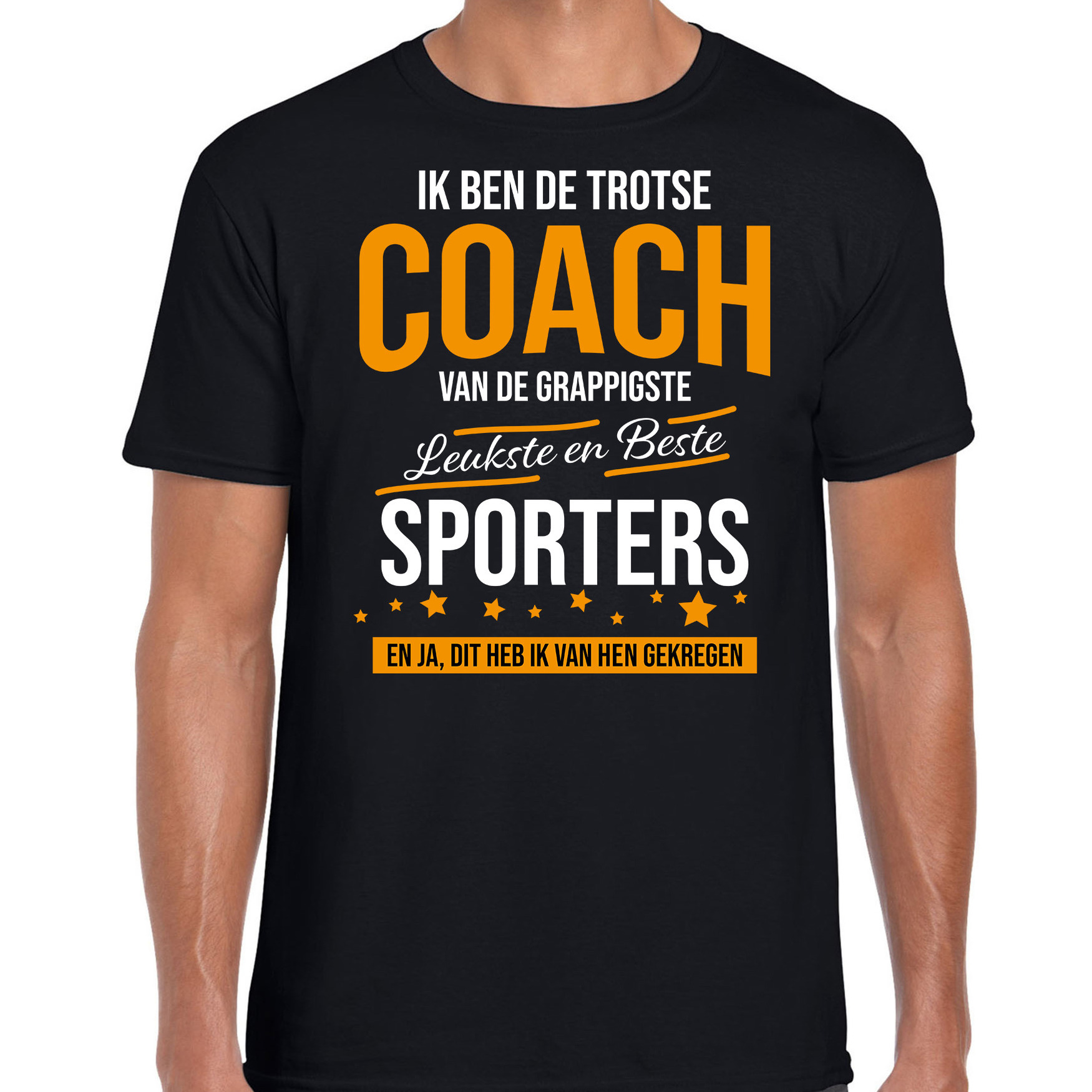 Trotse coach van de beste sporters cadeau t-shirt zwart voor heren
