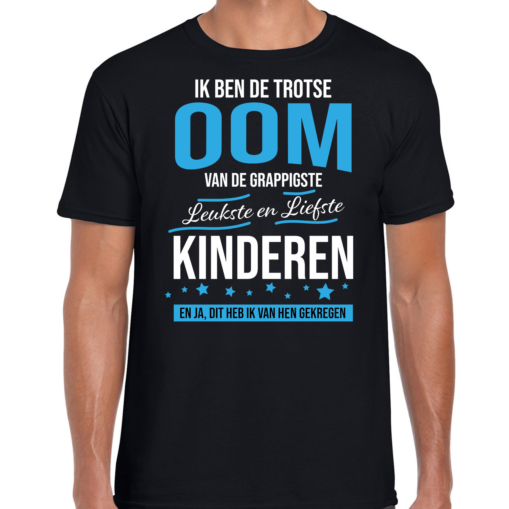Trotse oom / kinderen cadeau t-shirt zwart voor heren