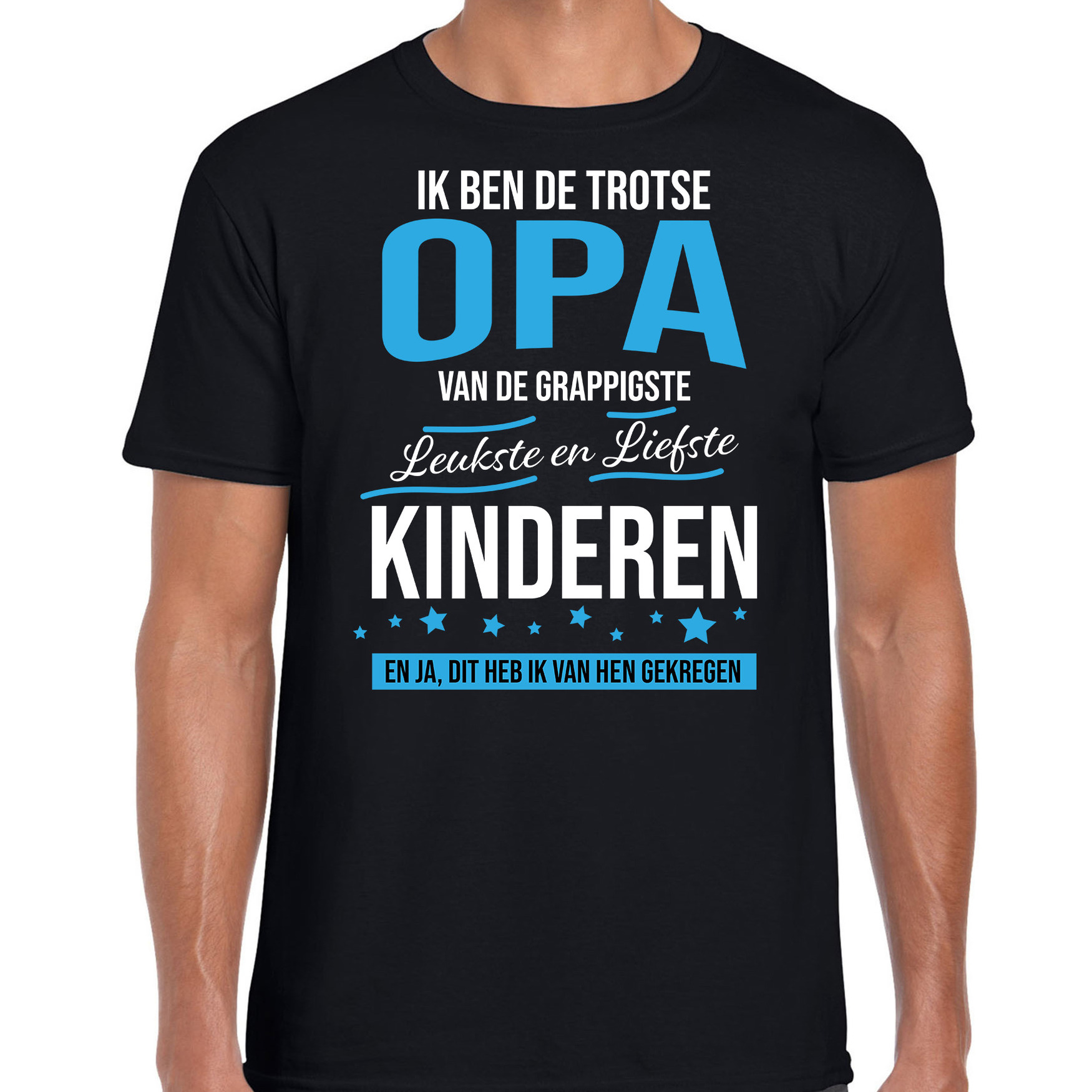 Trotse opa / kinderen cadeau t-shirt zwart voor heren