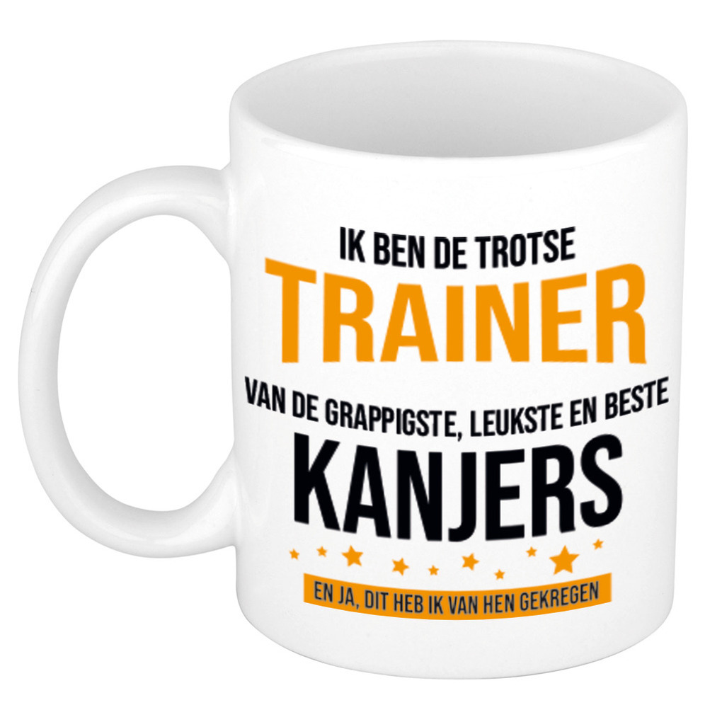 Trotse trainer kanjers cadeau koffiemok / theebeker 300 ml