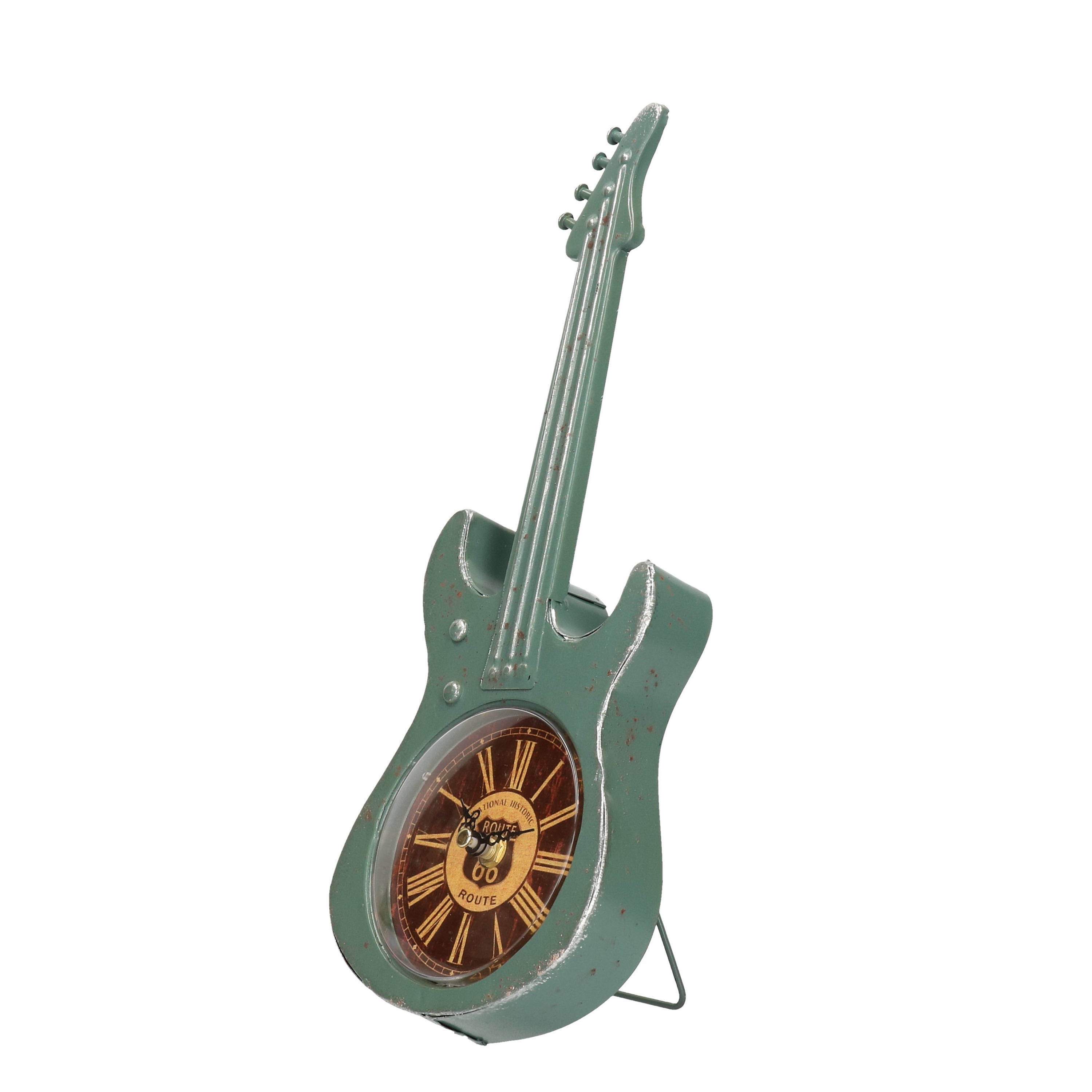 Turquoise elektrische gitaar klok 34 cm