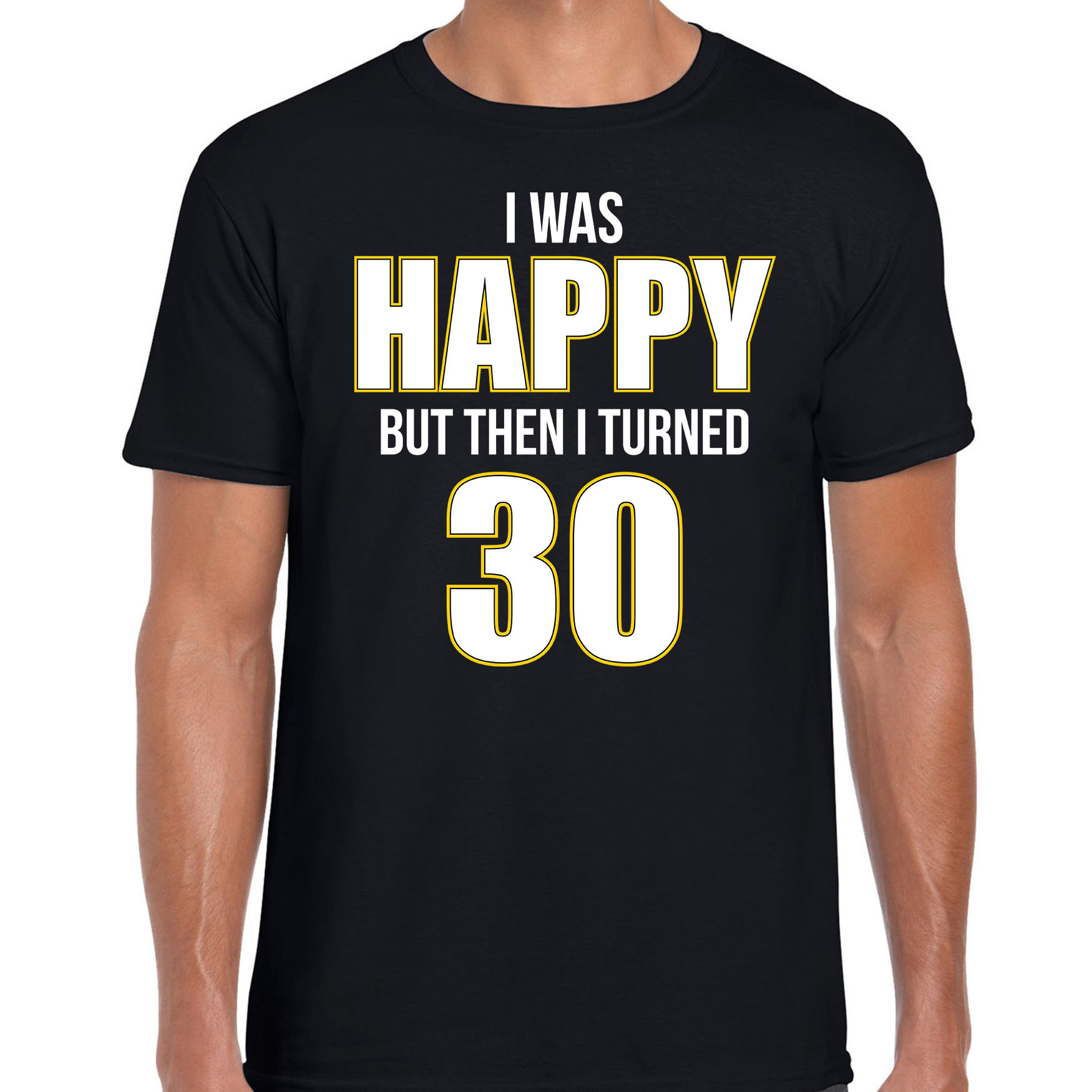 Verjaardag cadeau t-shirt 30 jaar - happy 30 zwart voor heren