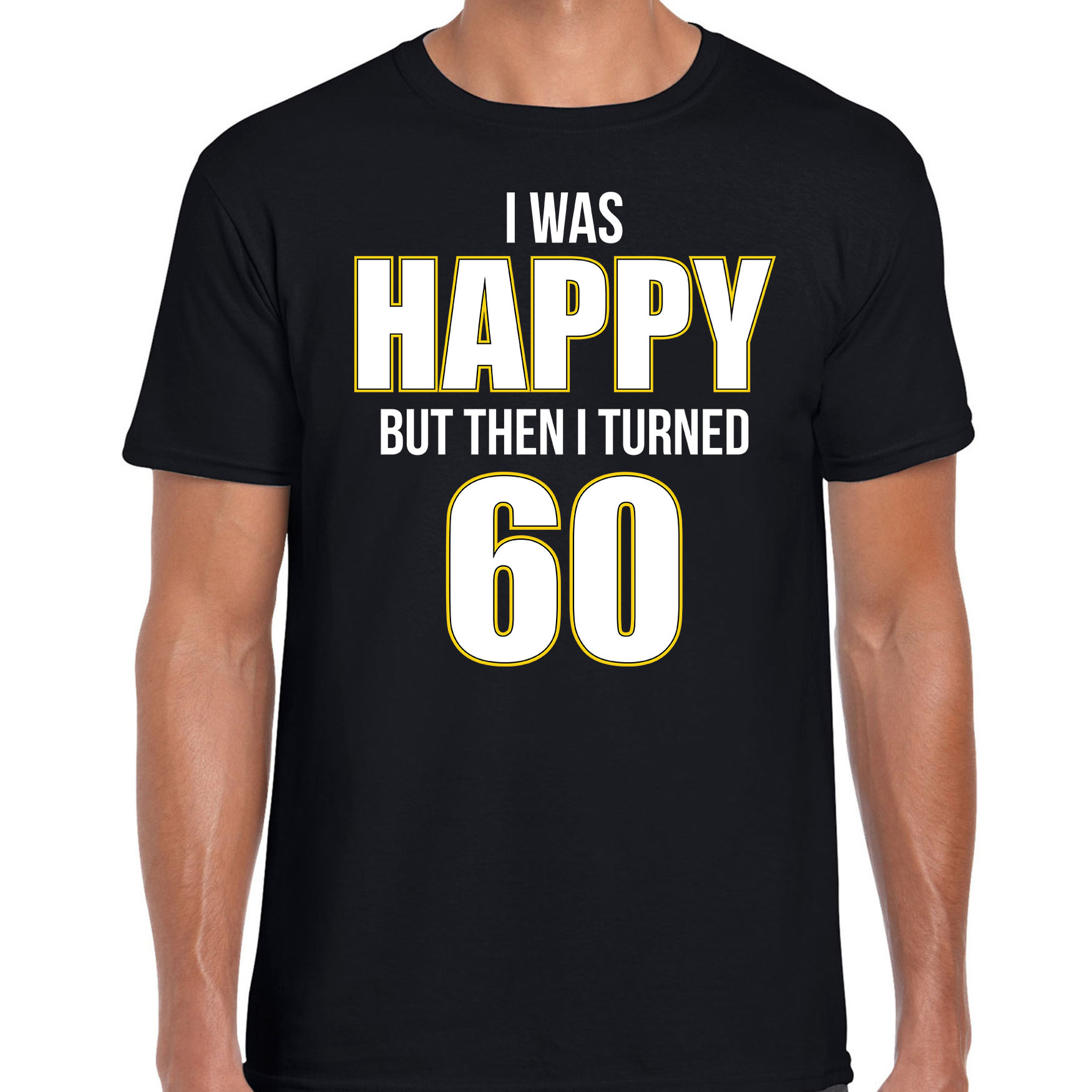 Verjaardag cadeau t-shirt 60 jaar - happy 60 zwart voor heren
