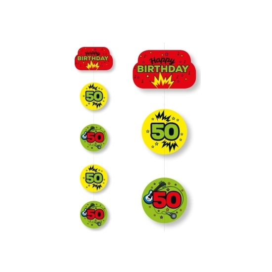 Verjaardags versiering 50 jaar geel/groen