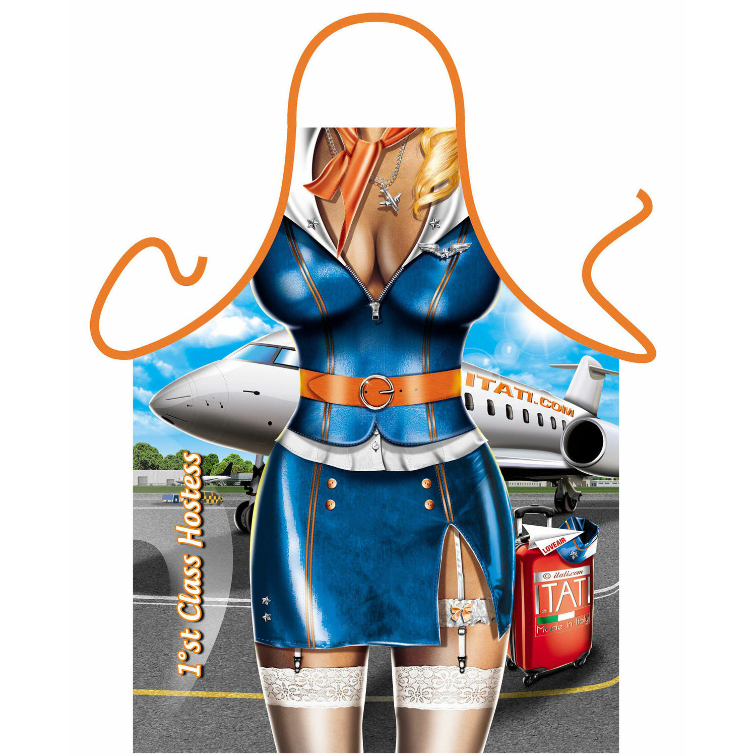 Verkleedkleding schort Stewardess